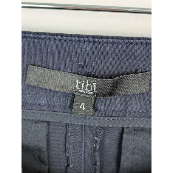 Tibi New York Pants Trousers Slim Ankle Career Office Work Navy Blue Size 4 - Picture 10 of 13